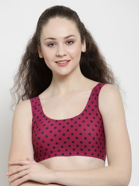 

Friskers Maroon Workout Bra Lightly Padded
