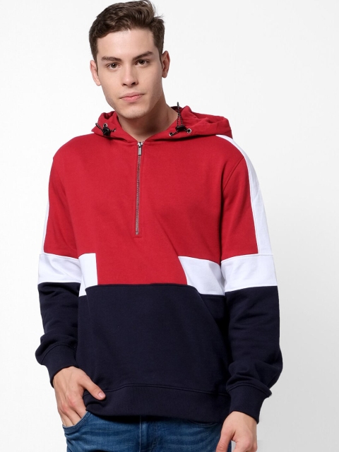 

Celio Men Blue Colourblocked Hooded Sweatshirt