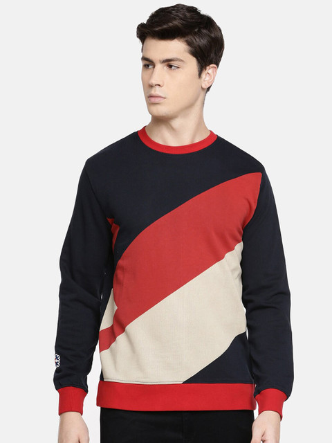 

Celio Men Red Colourblocked Sweatshirt