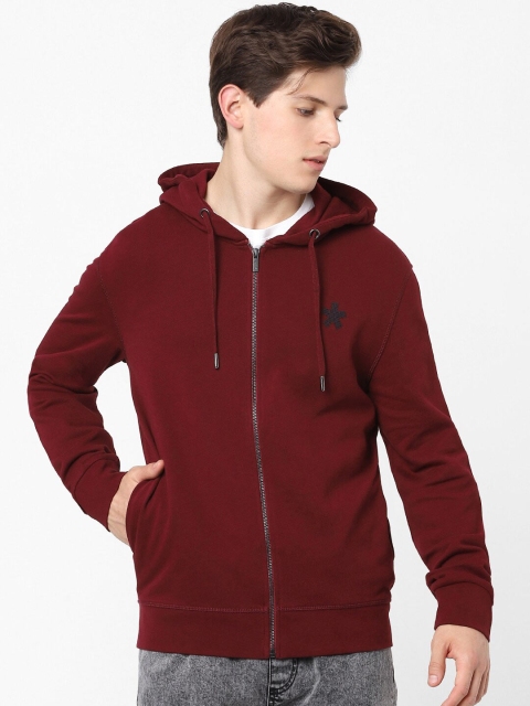 

Celio Men Burgundy Hooded Sweatshirt