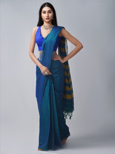 

Unnati Silks Green & Yellow Pure Cotton Narayan Peth Saree