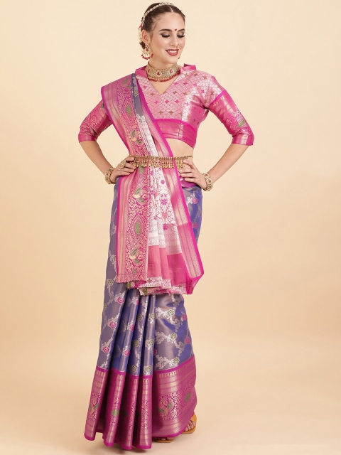 

Sangria Women Navy Blue Sarees