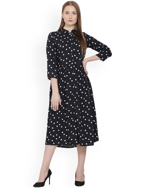 

BLUE CHIC Black & White Midi Dress