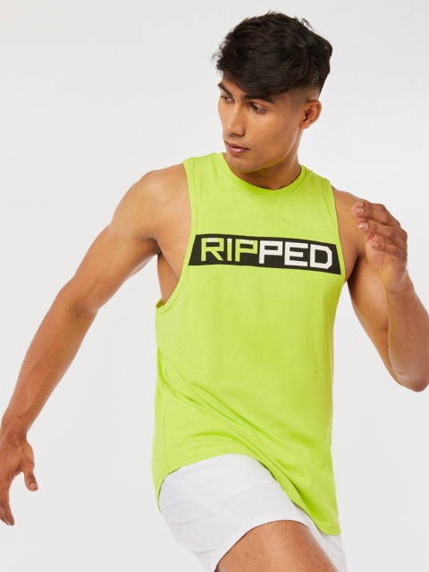 

Bewakoof X Play Men Green Printed Gym Vest