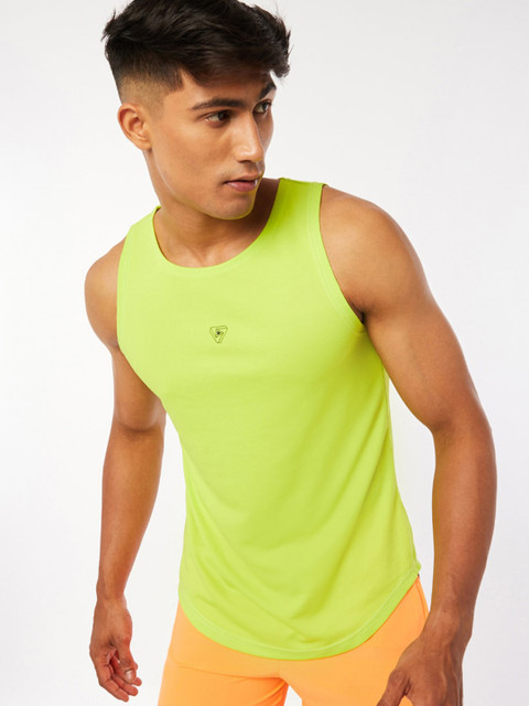 

Bewakoof X Play Men Lime Green Solid Innerwear Training Vest