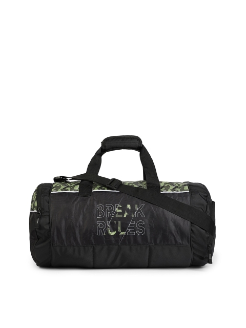 

Bewakoof Black & Green Camouflage Printed Duffel Bag