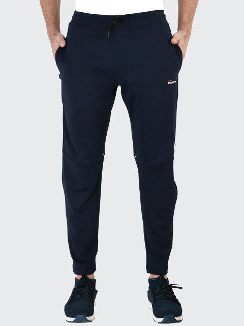 

Pactorn Men Navy Blue Solid Slim-Fit Track Pants