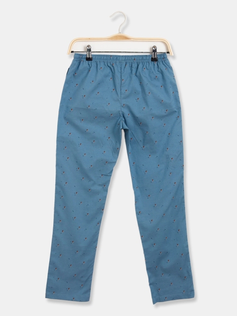

Rosaline by Zivame Girls Blue Printed Cotton Lounge Pants