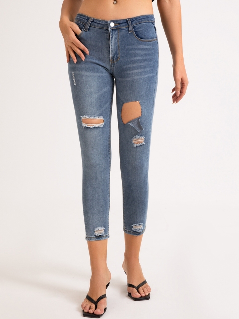 

URBANIC Women Blue Highly Distressed Jeans