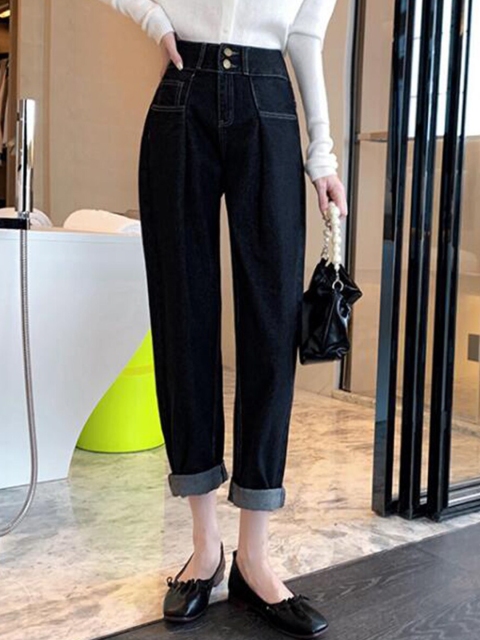 

URBANIC Women Black Highly Distressed Jeans
