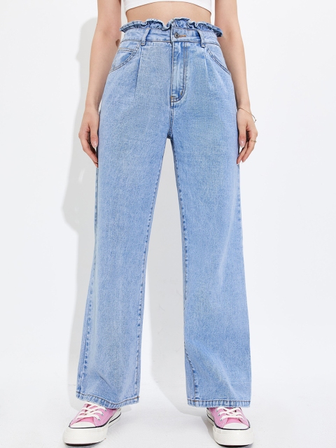 

URBANIC Women Blue Wide Leg Jeans