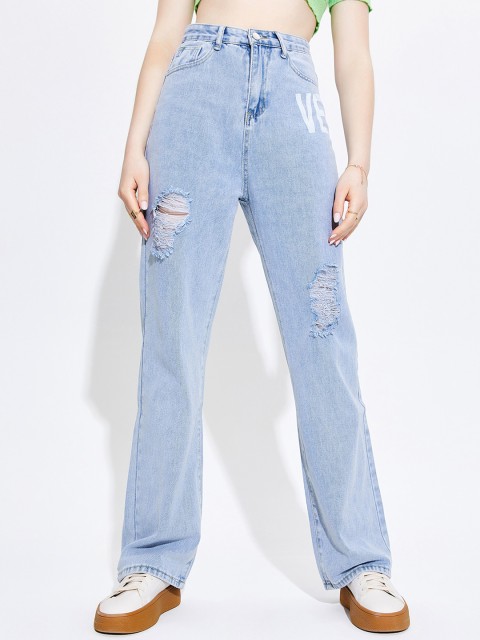 

URBANIC Women Blue Mildly Distressed Jeans