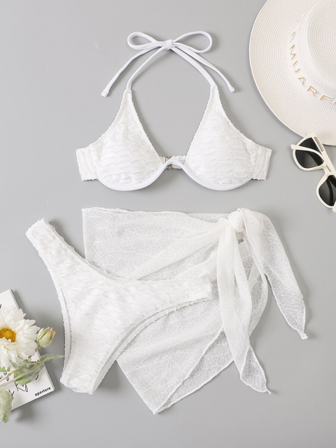 

URBANIC Women White Swimwear Bikini Set