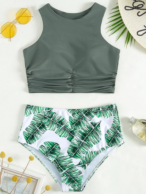 

URBANIC Women Pack Of 2 Green Floral Printed Swimwear