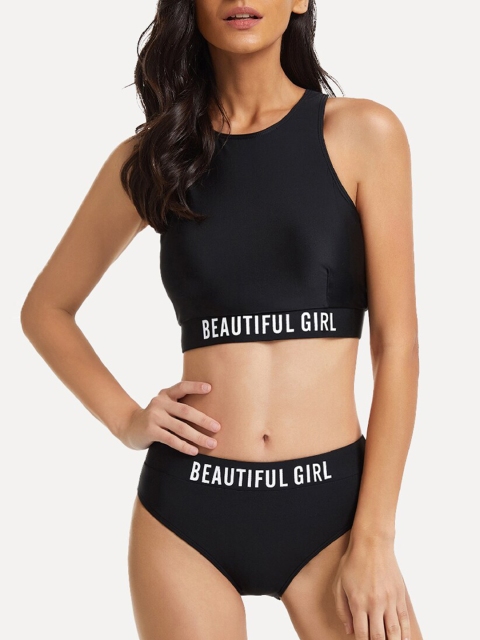 

URBANIC Women Black Solid Tankinis