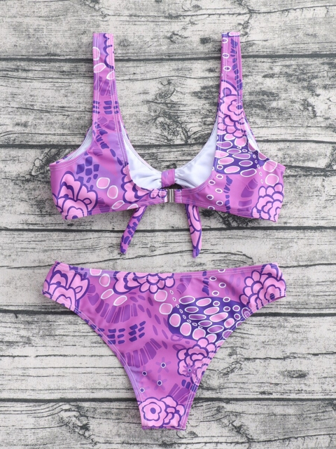 

URBANIC Purple Printed Swim Bikini Set