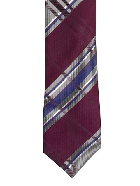 

Tossido Burgundy & Purple Checked Slim Tie