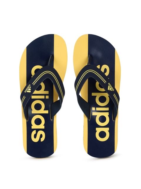 

ADIDAS Men Navy Blue & Yellow Printed Thong Flip-Flops