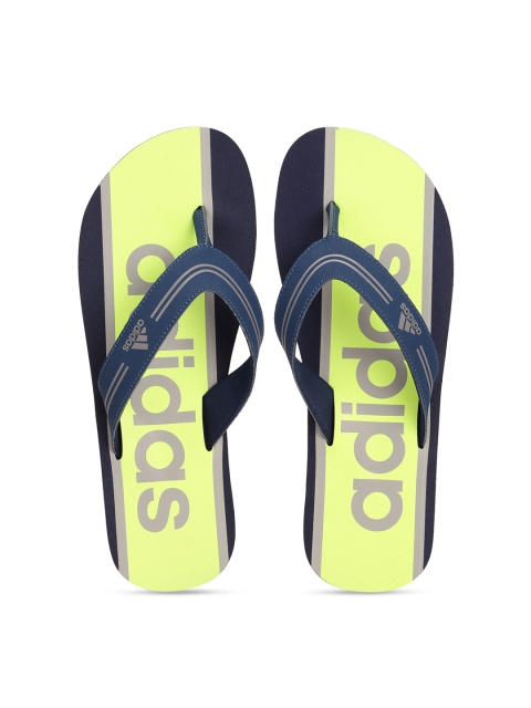 

ADIDAS Men Blue & Lime Green Printed Thong Flip-Flops