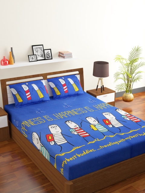 

Rubix Home Unisex Blue Bedsheets