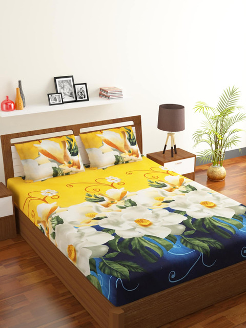 

Rubix Home Unisex Yellow Bedsheets