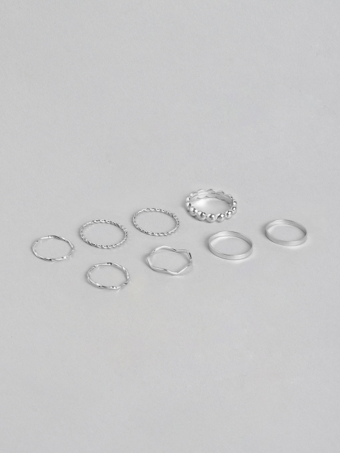 

Pipa Bella Set of 8 Silver-Toned Finger Ring