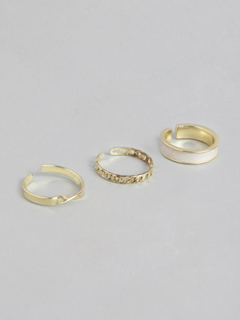 

Pipa Bella Set of 3 Gold-Toned Finger Ring