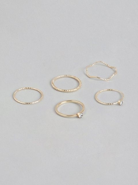 

Pipa Bella Set of 5 Gold-Toned Finger Ring