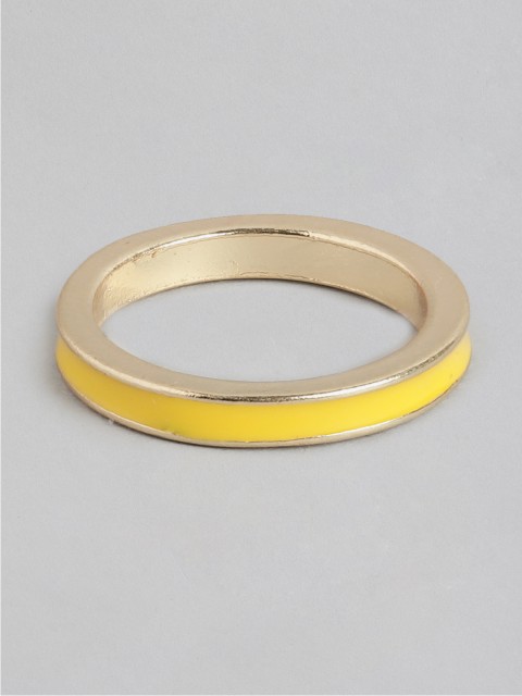 

Pipa Bella Gold-Toned & Yellow Enamelled Finger Ring