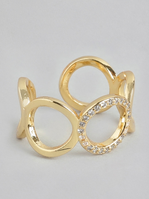 

Pipa Bella Gold-Toned Stone-Studded Finger Ring