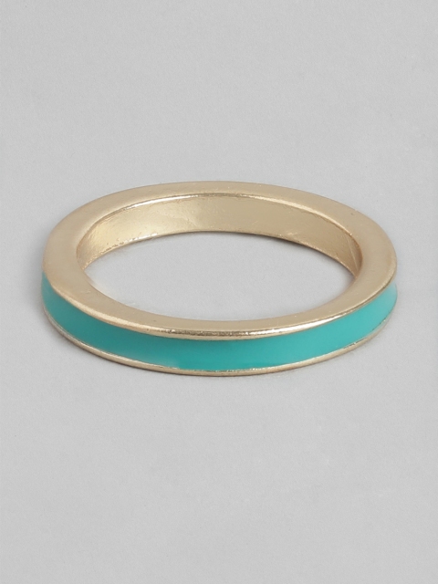 

Pipa Bella Gold-Toned & Green Enamelled Finger Ring