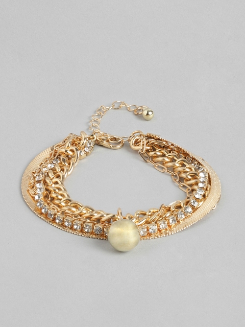 

Pipa Bella Women Gold-Toned Stone-Studded Multistrand Bracelet