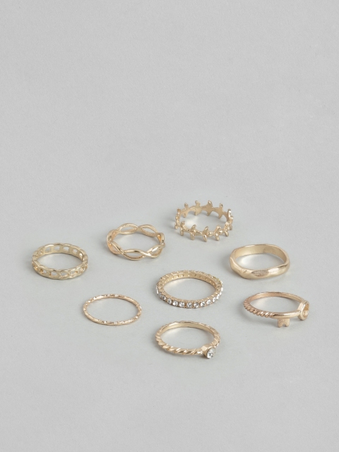 

Pipa Bella Set of 8 Gold-Toned Finger Ring