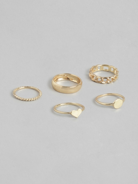 

Pipa Bella Set of 5 Gold-Toned Finger Ring