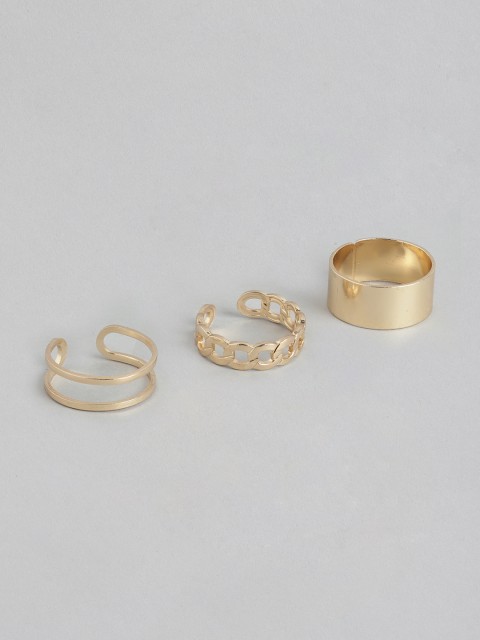 

Pipa Bella Set of 3 Gold-Toned Finger Ring