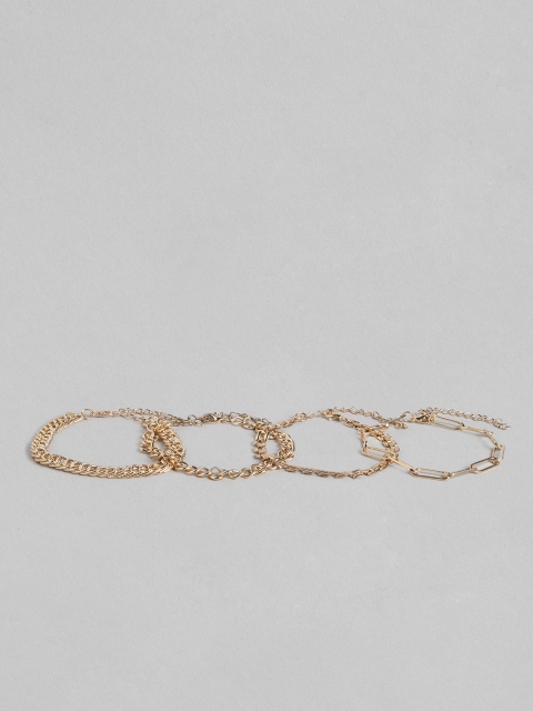 

Pipa Bella Women Gold-Toned Set of 4 Charm Anklets