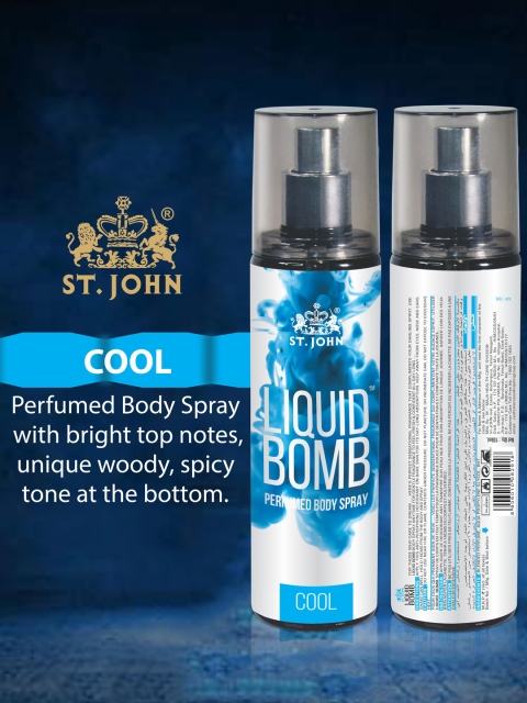 

St. John Set Of 2 Liquid Bomb Cool & Liquid Bomb Crystal Perfumed Body Spray 300ml, Multi