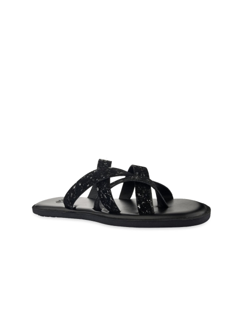 

SKO Men Black Leather Comfort Sandals