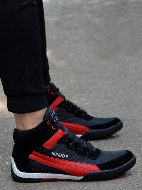 

Hundo P Men Red Colourblocked Sneakers
