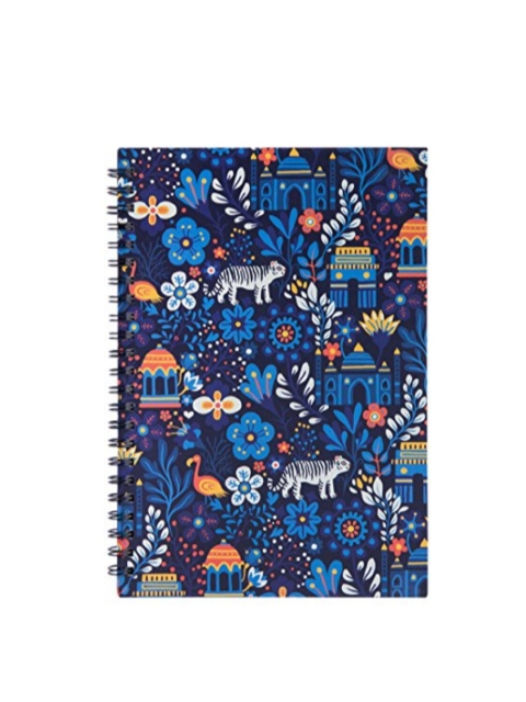 

Chumbak Blue & Orange Midnight Jungle Printed Spiral Note book