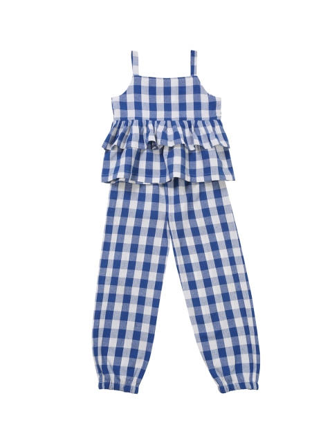 

Little Musketeer Girls Blue & White Checked Top with Pyjamas