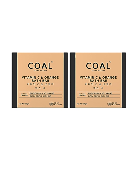

COAL CLEAN BEAUTY Set of 2 Vitamin C & Orange Bathing Soap Bar - 100 g Each, Beige