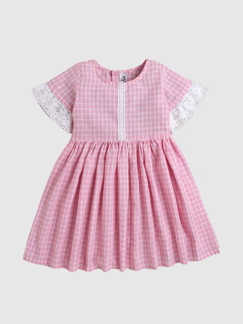 

The Magic Wand Girls Pink and White Checked Dress