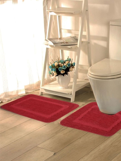 

Lushomes Pack of 2 Red Anti-Skid Bath Mat