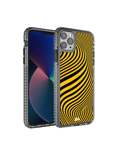 

DailyObjects Yellow & Black Printed Ochre Waves iPhone 11 Pro Max Phone Case