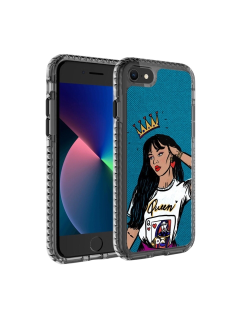 

DailyObjects Blue & White Queen Babe Printed iPhone 8 Back Case, Multi