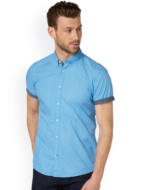 

Tom Tailor Blue Printed Slim Fit Casual Shirt