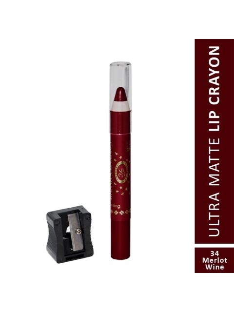 

Fashion Colour Women Maroon Waterproof Long Lasting Ultra Matte Lip Crayon- Marlot Wine 34