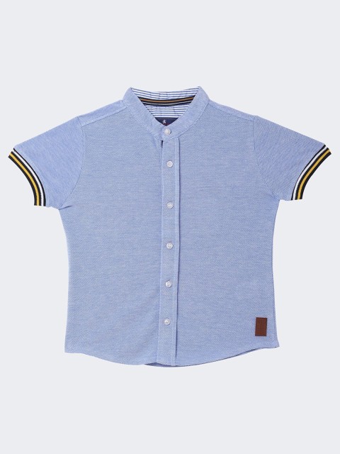

R&B Boys Blue Self Design Casual Shirt