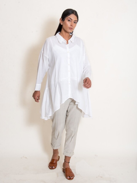 

Ourdve Women White Top with Trousers